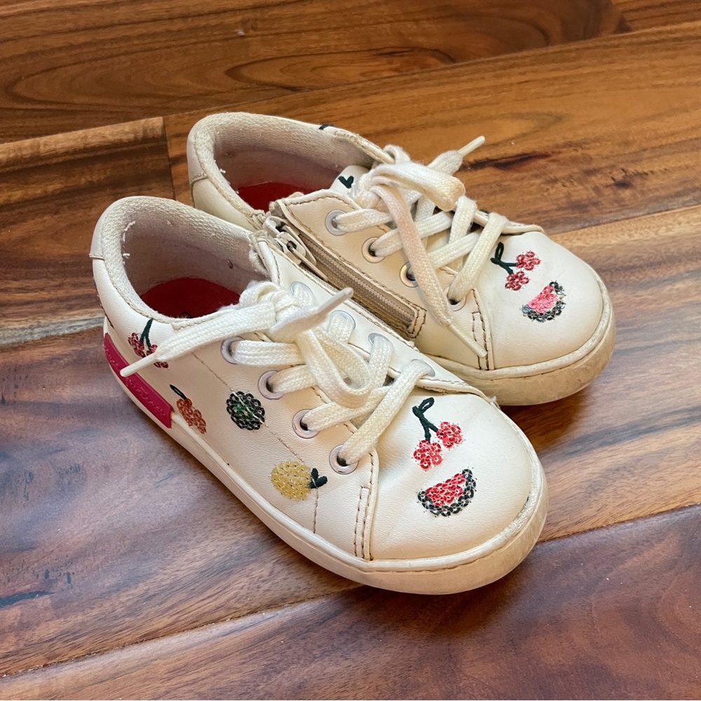 Zara Girl White Sneaker with Beads; Size 7